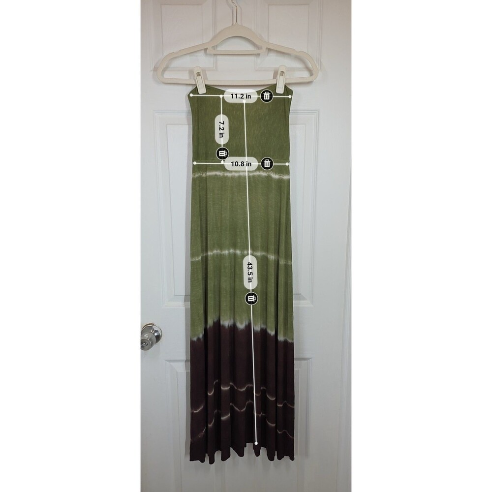 Lucky Brand Tube Dress Midi Green and Brown Women's XS - Picture 5 of 5